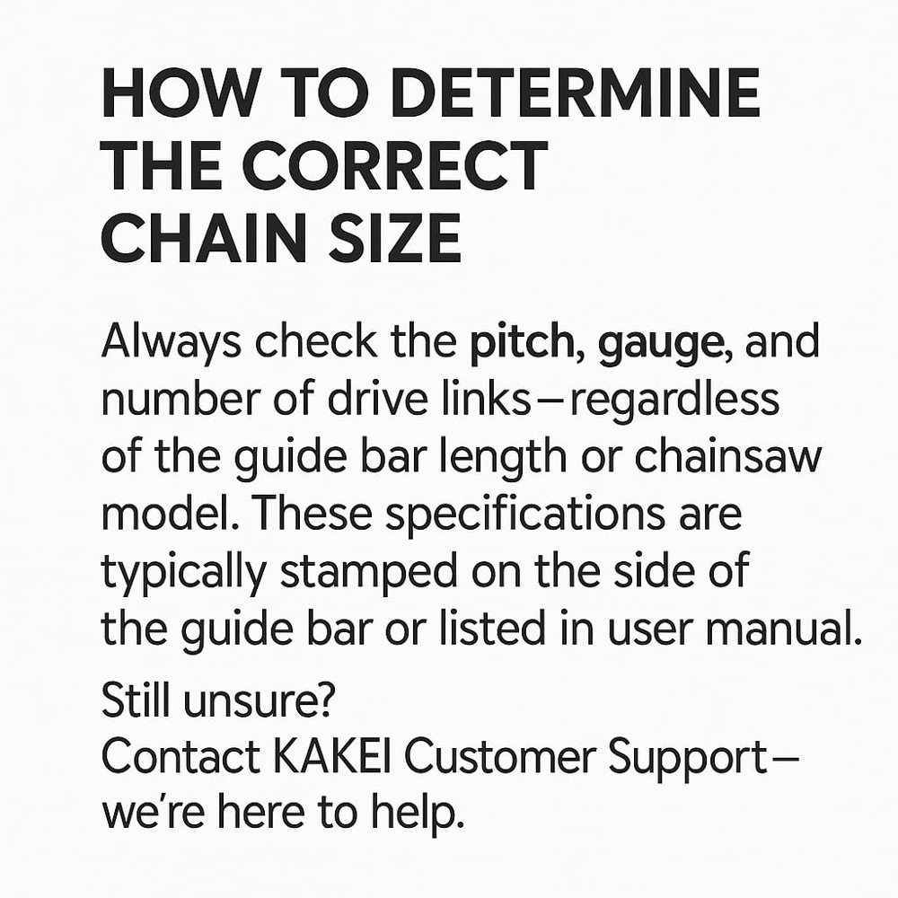 How to determine the correct chainsaw chain size